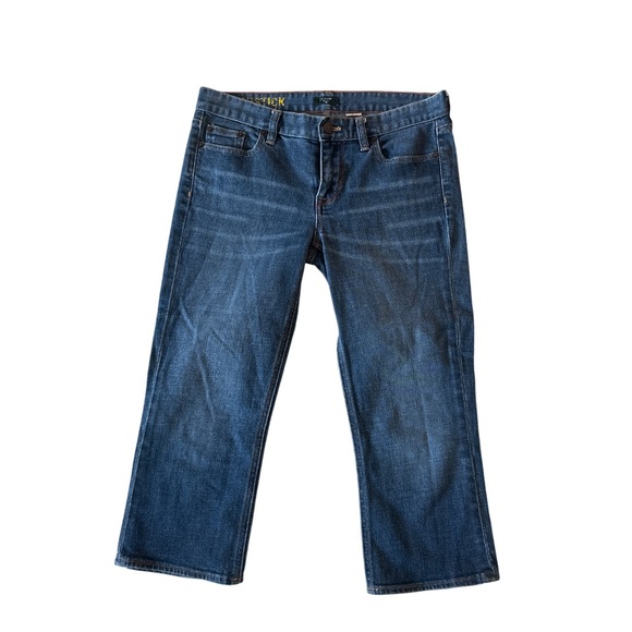 J.Crew Cropped Jeans Sz 29 Blue Dark Wash Stretch Preppy Denim Mid Rise - Picture 2 of 7